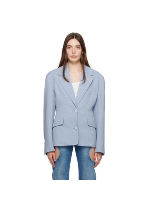 Off-White Blue Round Blazer