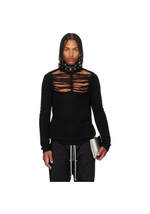 Rick Owens Black Concordians LS Grid Knit Sweater