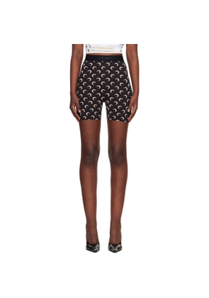 Marine Serre Black Recycled Moon Jersey Mini Shorts