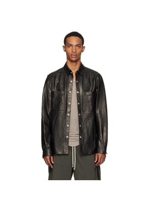 Rick Owens Black Concordians Outershirt Leather Jacket