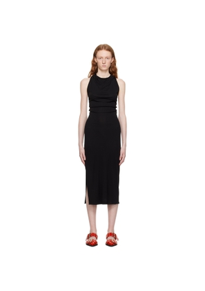 Helmut Lang Black Twisted Maxi Dress