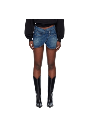Coperni Blue Wrap Denim Miniskirt