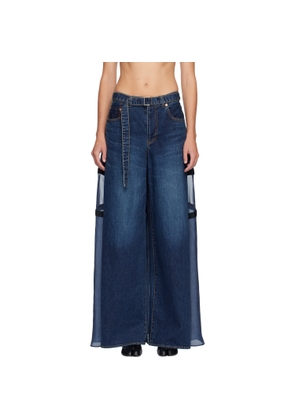 sacai Blue Paneled Jeans