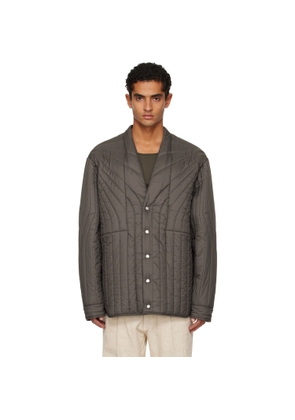Rick Owens Gray Concordians LS Quilted Liner Down Jacket