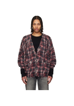 R13 Black & Red Printed Oversized Cardigan