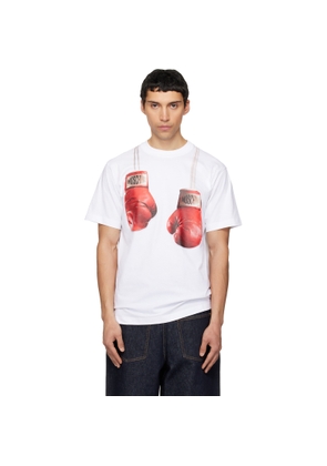 Moschino White Printed Organic Cotton Jersey T-shirt