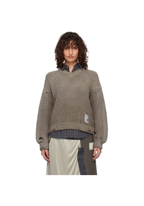 Maison MIHARA YASUHIRO Brown Sun Faded Like Knit Sweater