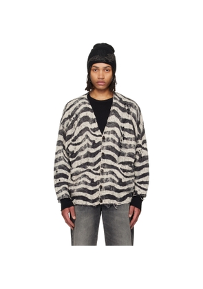 R13 Black & White Printed Oversized Cardigan