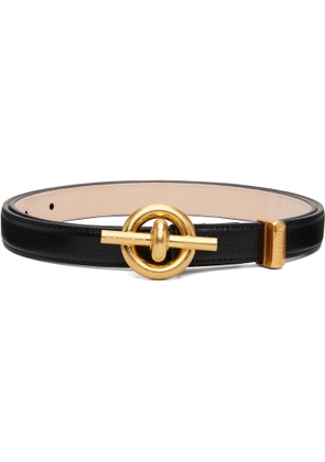BALMAIN Black Calfskin T-Bar Belt