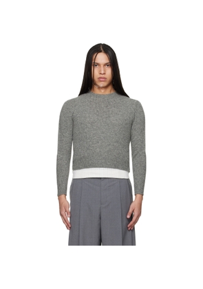 Jil Sander Gray Knit Wool-Blend Sweater