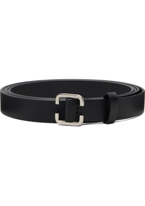 YOHJI YAMAMOTO Black Soft Oil Leather Long Belt