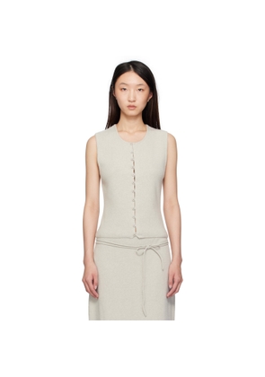 LE17SEPTEMBRE Gray Button Down Knit Tank Top