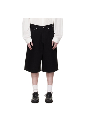 HELIOT EMIL Black Fence Denim Shorts
