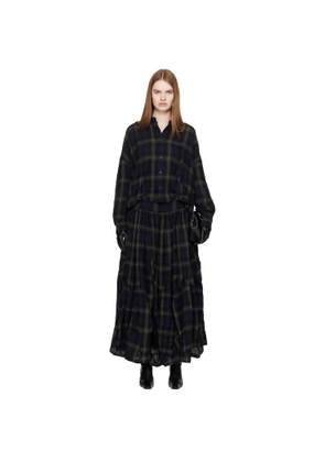 YOHJI YAMAMOTO Navy Suspender Maxi Skirt