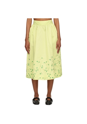 GANNI SSENSE Exclusive Green Midi Skirt