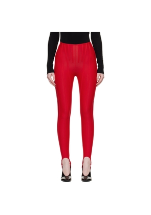 Mugler SSENSE Exclusive Red Corseted Leggings