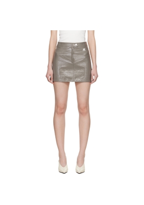 Courrèges Gray Reedition Vinyl Miniskirt