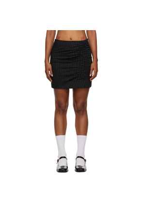 GANNI Black Ruched Miniskirt