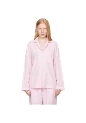 Tekla Pink Poplin Long-Sleeved Pyjama Shirt