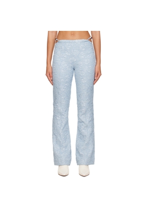 GANNI Blue Jacquard Trousers