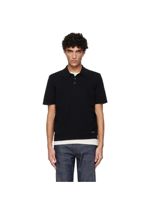 A.P.C. Black Knit Polo