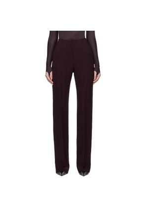 Mugler Burgundy Straight Boned Trousers
