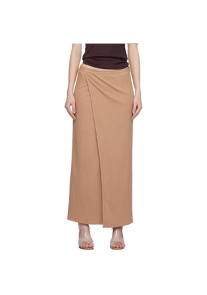 Baserange Tan Organic Cotton Fleece Brig Maxi Skirt