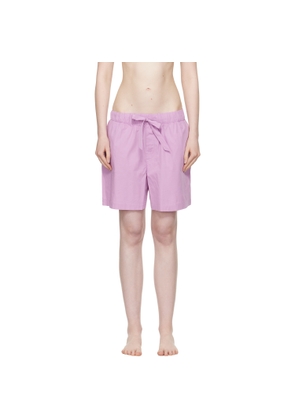 Tekla Pink Poplin Pyjama Shorts