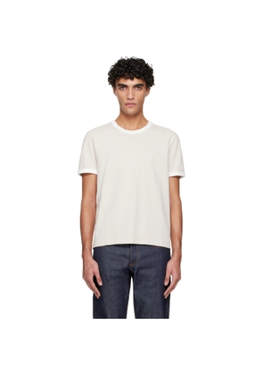 A.P.C. Beige Embroidered Logo T-shirt