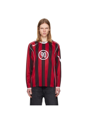 Nike Red & Black Total 90 Dri-FIT Long-Sleeve Football Jersey