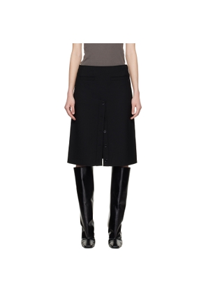 Courrèges Black Buttoned Midi Skirt