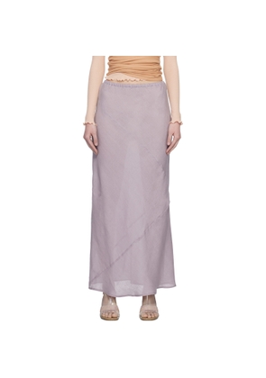 Baserange Purple Fine Linen Larva Maxi Skirt