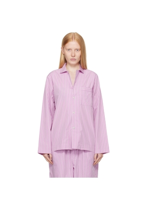 Tekla Pink Poplin Long-Sleeved Pyjama Shirt
