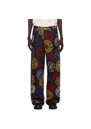 Kenzo Brown Kenzo Paris Futura 2000 Edition Embroidered Trousers