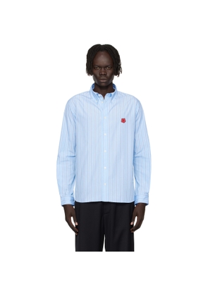 Kenzo Blue Kenzo Paris 'Boke Flower' Embroidered Casual Shirt