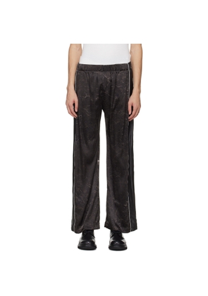 Serapis Brown Satin Silk Football Track Pants