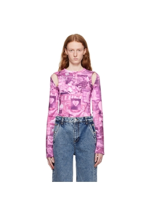 Moschino Jeans Pink Graphic Bodysuit