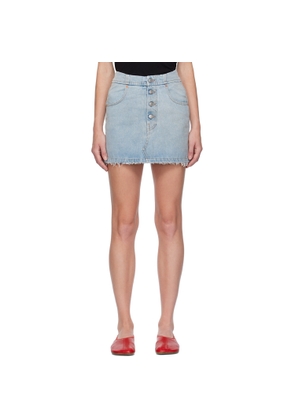 MM6 Maison Margiela Blue Frayed Denim Miniskirt