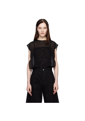 ALAÏA Black Georgette Bodysuit