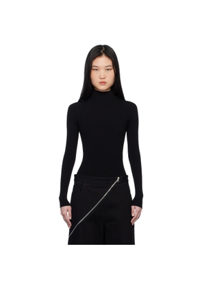 ALAÏA Black Ribbed Knit Bodysuit