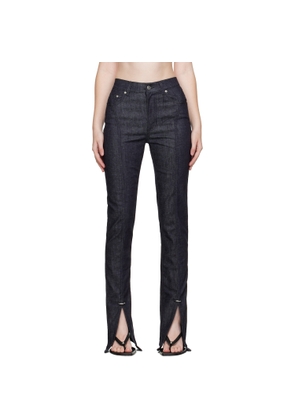 Mugler Indigo Paneled Jeans
