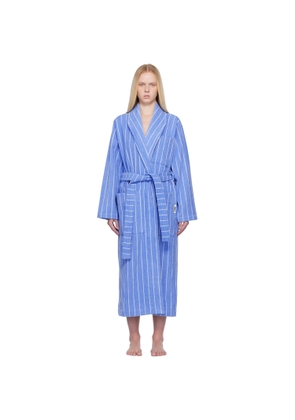 Tekla Blue & White Terry Classic Bathrobe