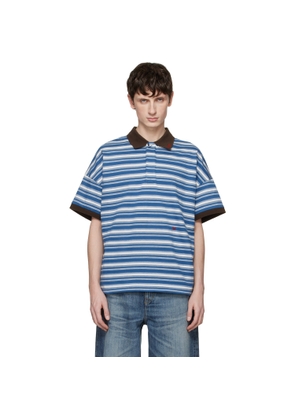 Rhude Blue Fontaine Striped SS Polo