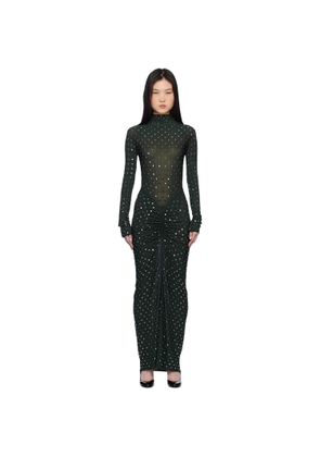 ALAÏA Green Draped Maxi Dress