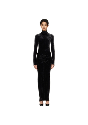ALAÏA Black Draped Maxi Dress