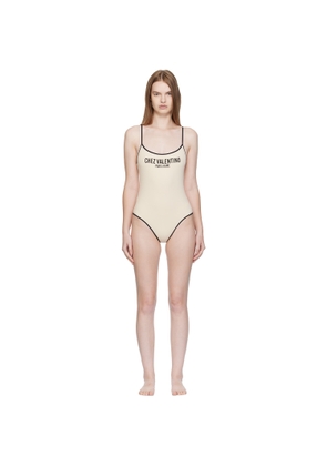 Valentino Off-White Lycra Piqué Swimsuit