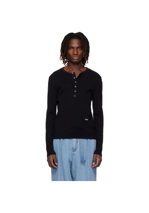 Rhude Black Logo LS Henley