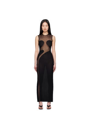ALAÏA Black Knit Molded Bodycon Maxi Dress