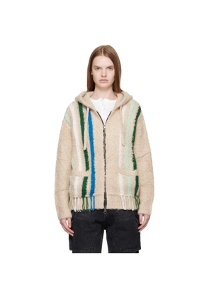 Andersson Bell Off-White Reverse Stripe Knit Hoodie