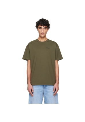 Givenchy Khaki 'GIVENCHY' Stamp Print T-shirt
